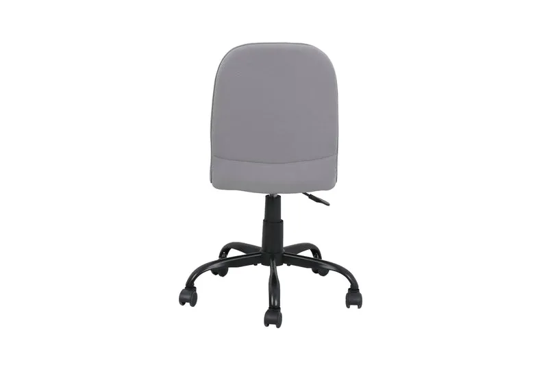 Bürostuhl TROLLY Drehstuhl / Kinderstuhl / Metall schwarz pulverbeschichtet / Bezug Webstoff pink oder hellgrau / klappbar / Sicherheitsdoppelrollen / Maße: B 42, H 85-95, T 54 cm