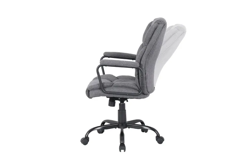 Chefsessel STING/ Gaming-Chair/ Metall schwarz pulverbeschichtet/ Webstoff grau/ Armlehnen gepolstert/ Wippmechanik/ Sicherheitsdoppelrollen / B 57, H 99-109, T 67 cm