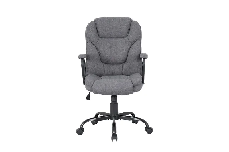 Chefsessel STING/ Gaming-Chair/ Metall schwarz pulverbeschichtet/ Webstoff grau/ Armlehnen gepolstert/ Wippmechanik/ Sicherheitsdoppelrollen / B 57, H 99-109, T 67 cm