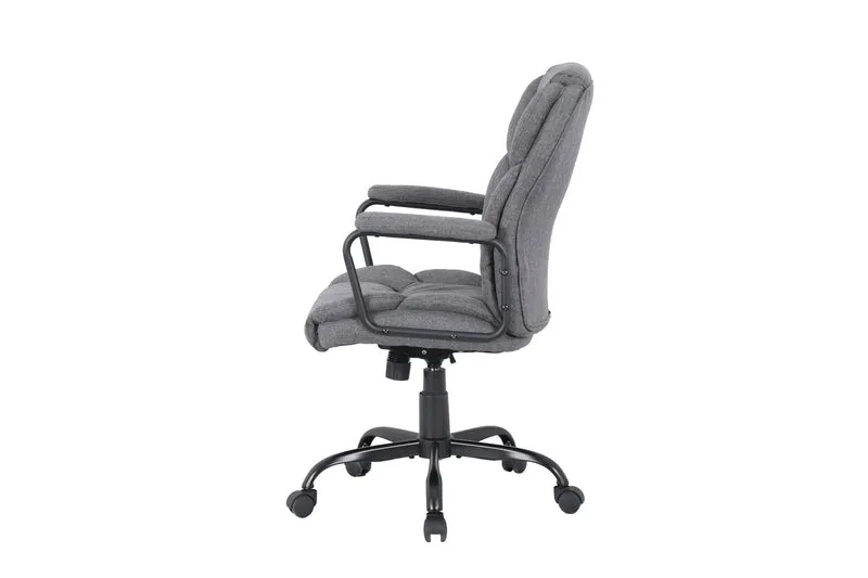 Chefsessel STING/ Gaming-Chair/ Metall schwarz pulverbeschichtet/ Webstoff grau/ Armlehnen gepolstert/ Wippmechanik/ Sicherheitsdoppelrollen / B 57, H 99-109, T 67 cm