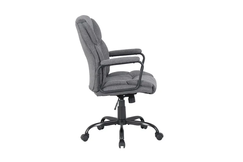 Chefsessel STING/ Gaming-Chair/ Metall schwarz pulverbeschichtet/ Webstoff grau/ Armlehnen gepolstert/ Wippmechanik/ Sicherheitsdoppelrollen / B 57, H 99-109, T 67 cm
