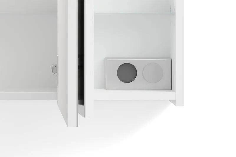 Spiegelschrank SPREE / Korpus matt weiß oder anthrazit mit Spiegeltüren / Hängeschrank mit Soft-Close-Funktion / Inklusive LED-Beleuchtung / Badschrank mit Stecker- und Schalterdose / B 90, H 60, T 20 cm