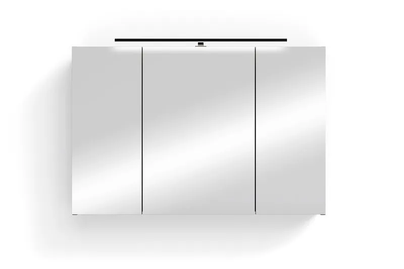 Spiegelschrank SPREE / Korpus matt weiß oder anthrazit mit Spiegeltüren / Hängeschrank mit Soft-Close-Funktion / Inklusive LED-Beleuchtung / Badschrank mit Stecker- und Schalterdose / B 90, H 60, T 20 cm