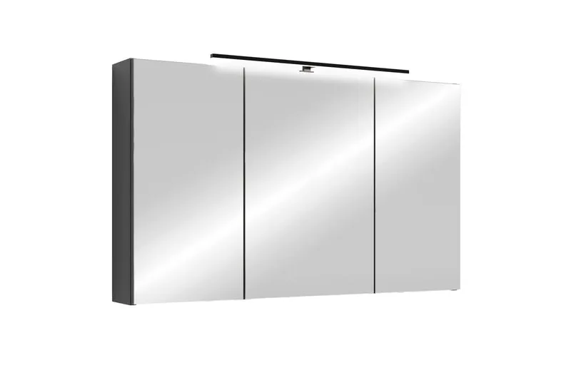 Spiegelschrank SPREE / Korpus matt weiß oder anthrazit mit Spiegeltüren / Hängeschrank mit Soft-Close-Funktion / Inklusive LED-Beleuchtung / Badschrank mit Stecker- und Schalterdose / B 100, H 60, T 20 cm