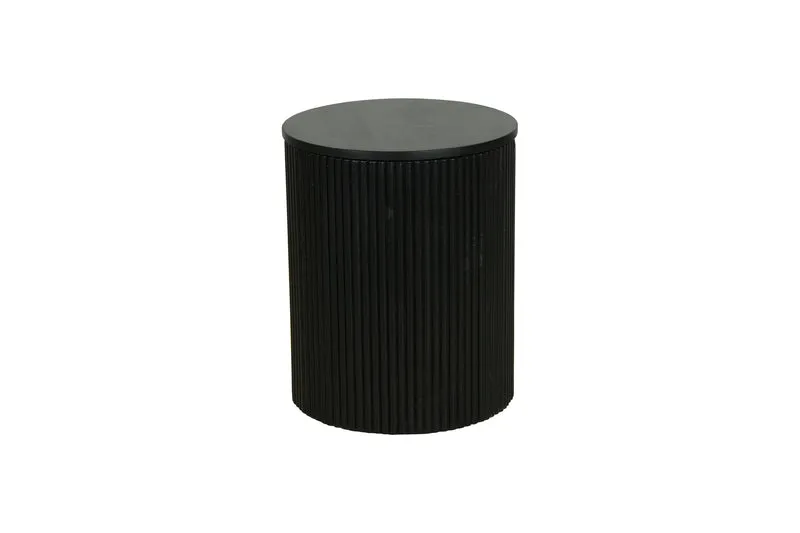 Beistelltisch OWEN / Tischplatte und Gestell in schwarz / Couchtisch / Sofatisch / Maße: D 40, H 50 cm