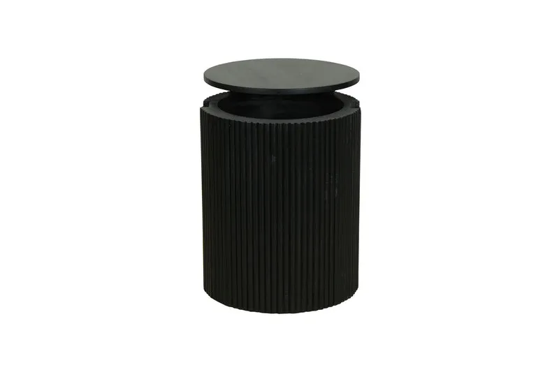 Beistelltisch OWEN / Tischplatte und Gestell in schwarz / Couchtisch / Sofatisch / Maße: D 40, H 50 cm