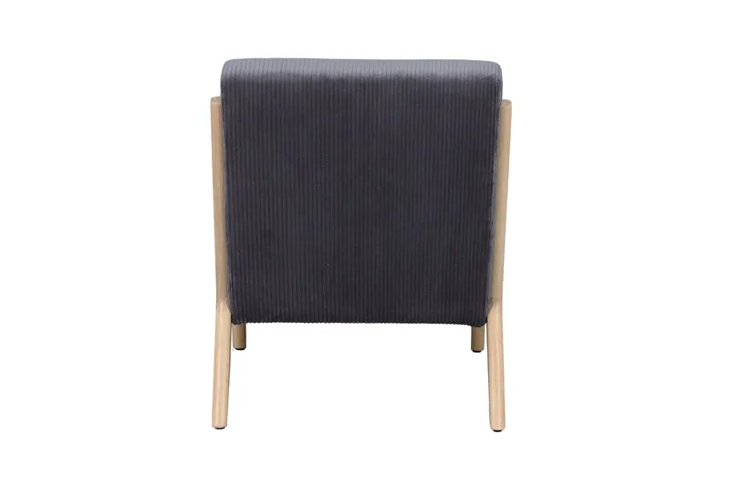 Sessel NOHR / Grob-Cord off-white oder grau / Gestell und Armlehnen Massivholz natur / B 65,5, H 78, T 84 cm