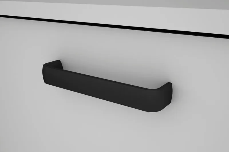 Sideboard FARO / Artisan Eiche (Eiche-Optik) oder weiß, Absetzung in schwarz / Stollenoptik / 3 Türen und 3 Schubkästen / verstellbare Einlegeböden / viel Stauraum / Kommode / Anrichte / Maße: B 160, H 84, T 40 cm