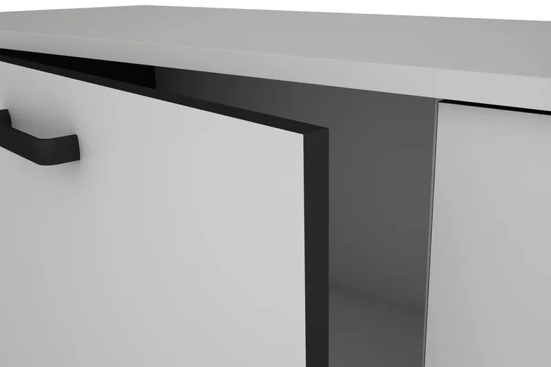 Sideboard FARO / Artisan Eiche (Eiche-Optik) oder weiß, Absetzung in schwarz / 1 Tür und 3 Schubkästen / verstellbare Einlegeböden / viel Stauraum / Kommode / Anrichte / Maße: B 140, H 84, T 40 cm