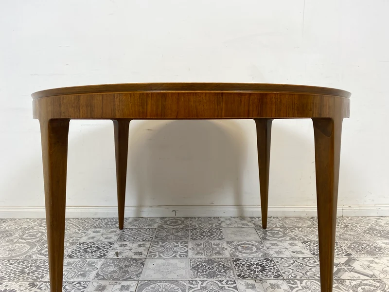 WMK Besonders schöner & sehr gut erhaltener runder skandinavischer Designer Couchtisch von Ole Wanscher für AJ Iversen aus den 1950ern