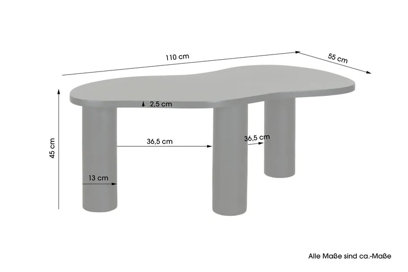 Couchtisch ETHAN / Tischplatte und Gestell in schwarz oder naturfarben (Akazie) / Wohnzimmertisch / Beistelltisch / Maße: B 110, H 45, T 55 cm