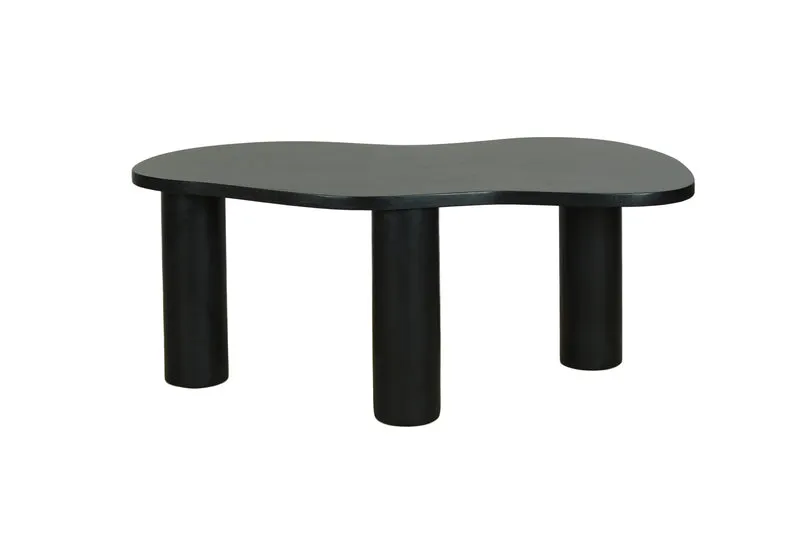 Couchtisch ETHAN / Tischplatte und Gestell in schwarz oder naturfarben (Akazie) / Wohnzimmertisch / Beistelltisch / Maße: B 110, H 45, T 55 cm