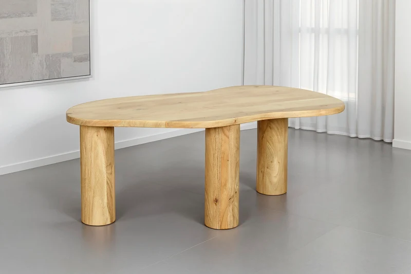 Couchtisch ETHAN / Tischplatte und Gestell in schwarz oder naturfarben (Akazie) / Wohnzimmertisch / Beistelltisch / Maße: B 110, H 45, T 55 cm