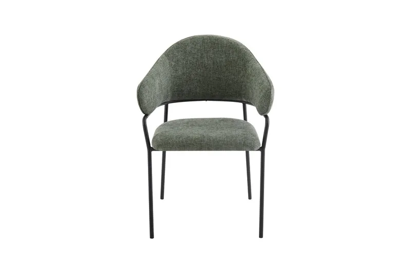 Stuhl 2-er Set CURVE / Webstoffbezug in dunkelgrau, dunkelgrün oder taupe, Gestell in schwarz / Esszimmerstuhl / Küchenstuhl / Maße: B 60 x H 86 x T 58 cm