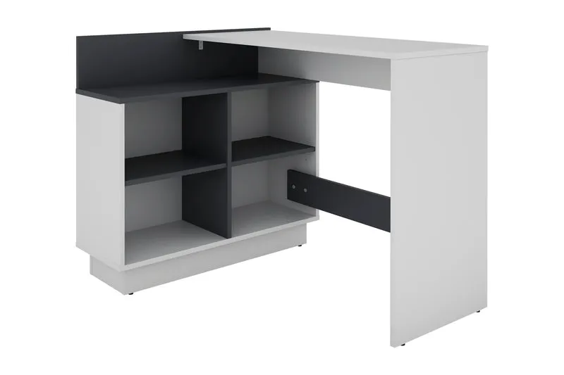 Schreibtisch BERNI / Gaming-Tisch in weiß oder Artisan Eiche (Eiche-Optik) mit graphit / Mit viel Stauraum und großer Tischplatte / Computer-Tisch / PC / Arbeits-Tisch / rechts-links montierbar / B 102, H 77,5, T 80 cm