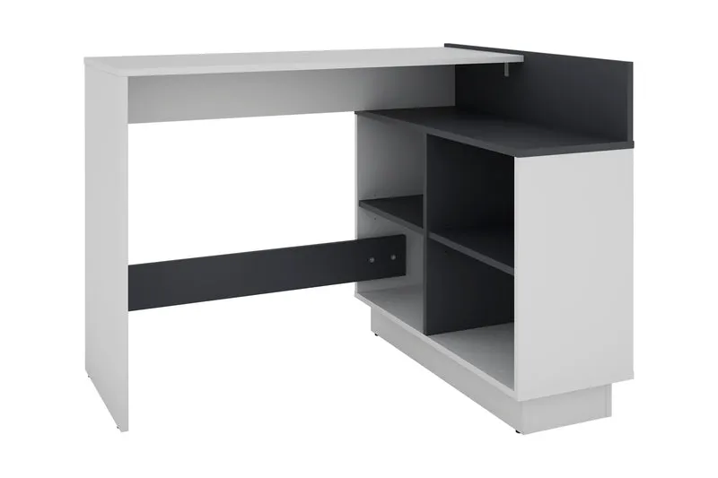 Schreibtisch BERNI / Gaming-Tisch in weiß oder Artisan Eiche (Eiche-Optik) mit graphit / Mit viel Stauraum und großer Tischplatte / Computer-Tisch / PC / Arbeits-Tisch / rechts-links montierbar / B 102, H 77,5, T 80 cm