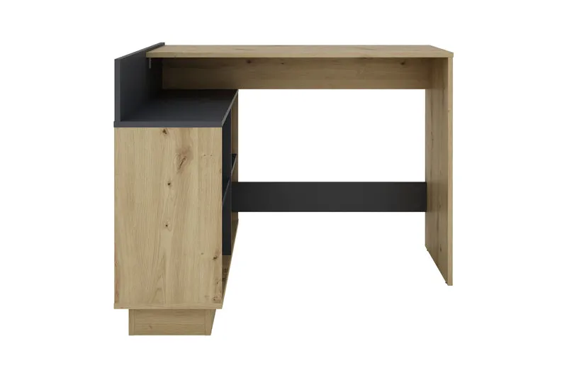 Schreibtisch BERNI / Gaming-Tisch in weiß oder Artisan Eiche (Eiche-Optik) mit graphit / Mit viel Stauraum und großer Tischplatte / Computer-Tisch / PC / Arbeits-Tisch / rechts-links montierbar / B 102, H 77,5, T 80 cm