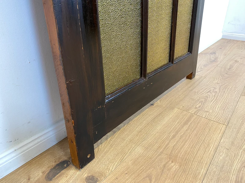 WMK Sehr gelungenes Upcycling einer antiken Tür aus vollem Holz zur schöner Flurgarderobe mit großem Spiegel & Kleiderhaken aus Messing