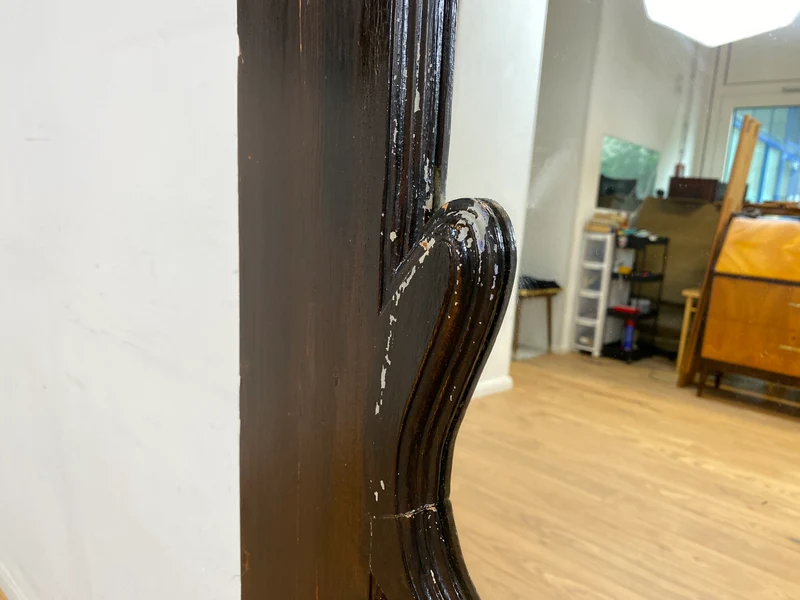 WMK Sehr gelungenes Upcycling einer antiken Tür aus vollem Holz zur schöner Flurgarderobe mit großem Spiegel & Kleiderhaken aus Messing