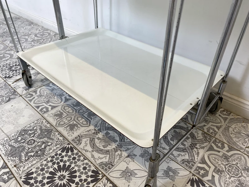 WMK Der Design Klassiker! Kultiger & sehr gut erhaltener faltbarer Dinette Servierwagen von Bremshey Solingen aus 1960er Jahren