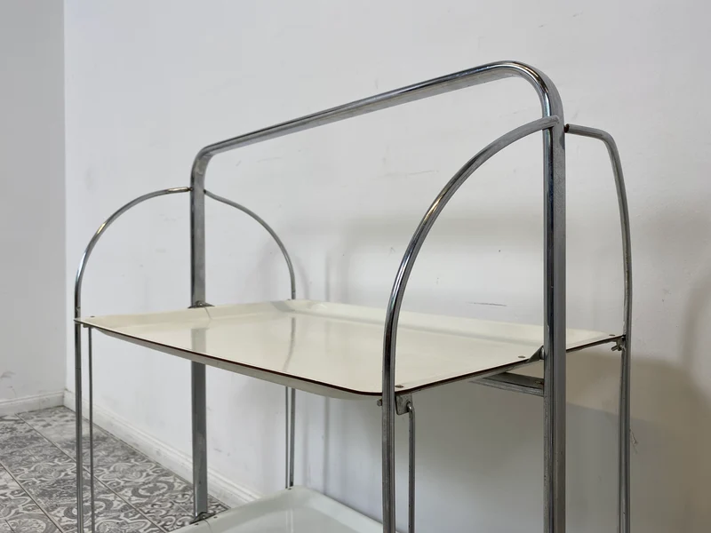 WMK Der Design Klassiker! Kultiger & sehr gut erhaltener faltbarer Dinette Servierwagen von Bremshey Solingen aus 1960er Jahren