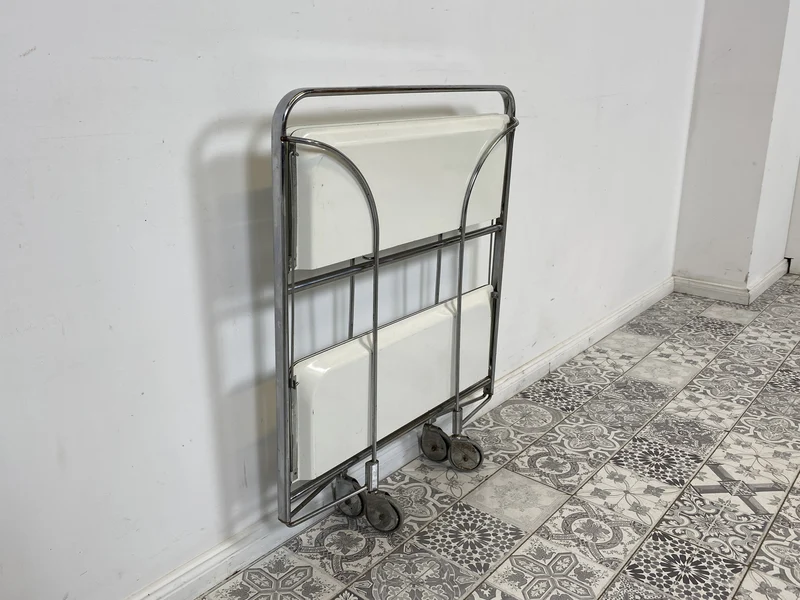 WMK Der Design Klassiker! Kultiger & sehr gut erhaltener faltbarer Dinette Servierwagen von Bremshey Solingen aus 1960er Jahren