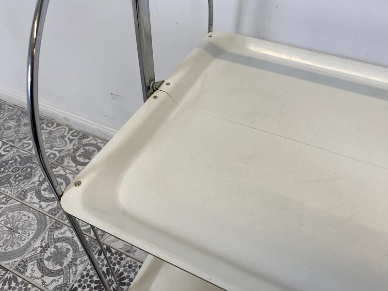 WMK Der Design Klassiker! Kultiger & sehr gut erhaltener faltbarer Dinette Servierwagen von Bremshey Solingen aus 1960er Jahren