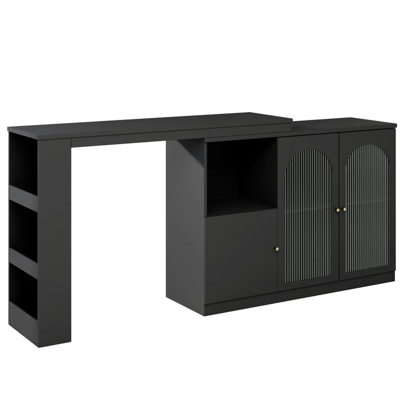 Um 360° drehbarer Bartisch, multifunktionaler Ess- und Barschrank