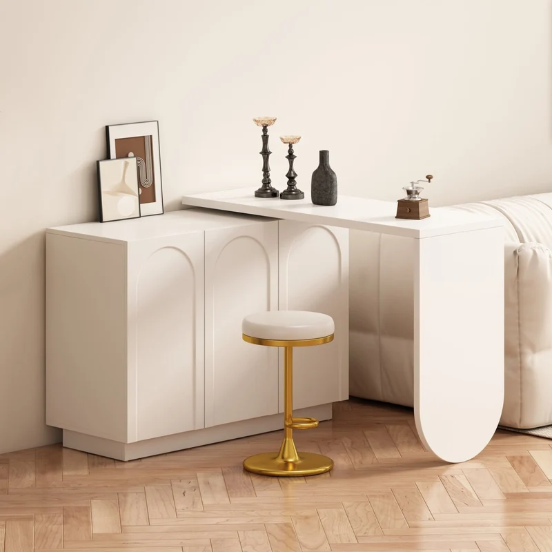 Drehbarer L-förmiger Eck-Schreibtisch mit Schrank
