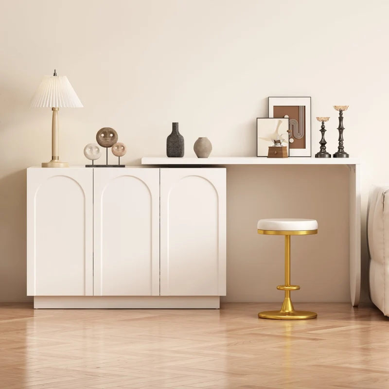 Drehbarer L-förmiger Eck-Schreibtisch mit Schrank