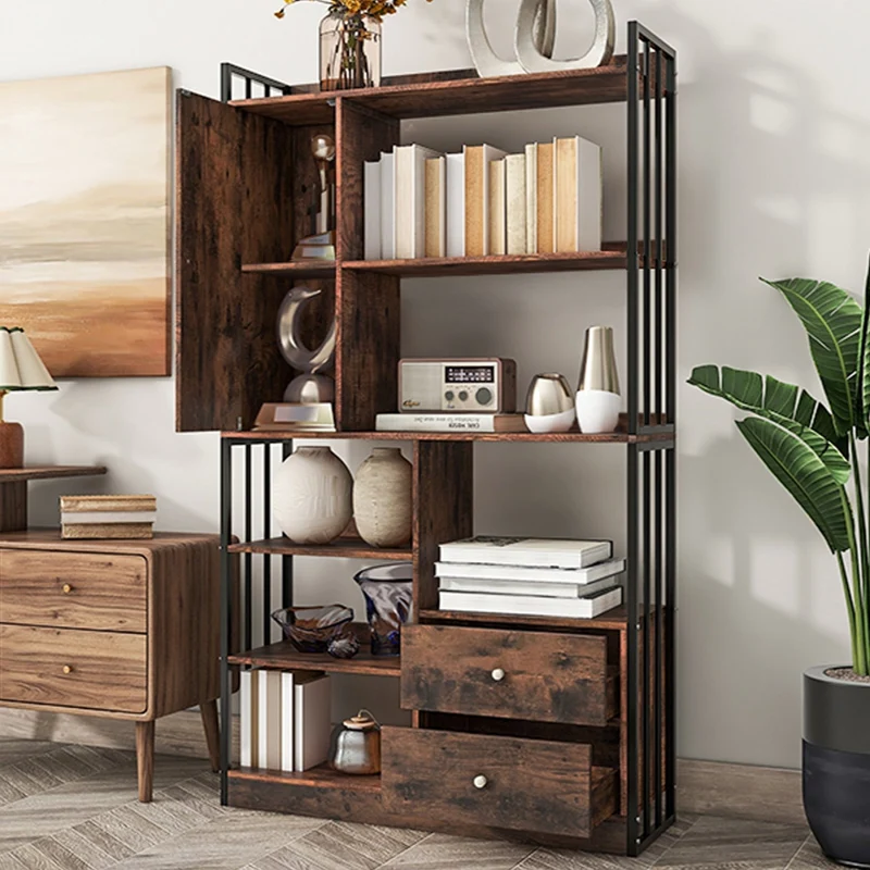 Bücherregal mit Türen und Schubladen, Stahlregal