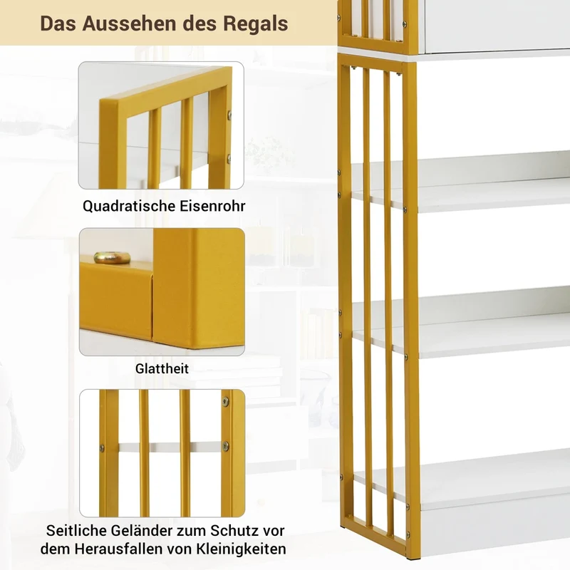 Bücherregal mit Türen und Schubladen, Stahlregal