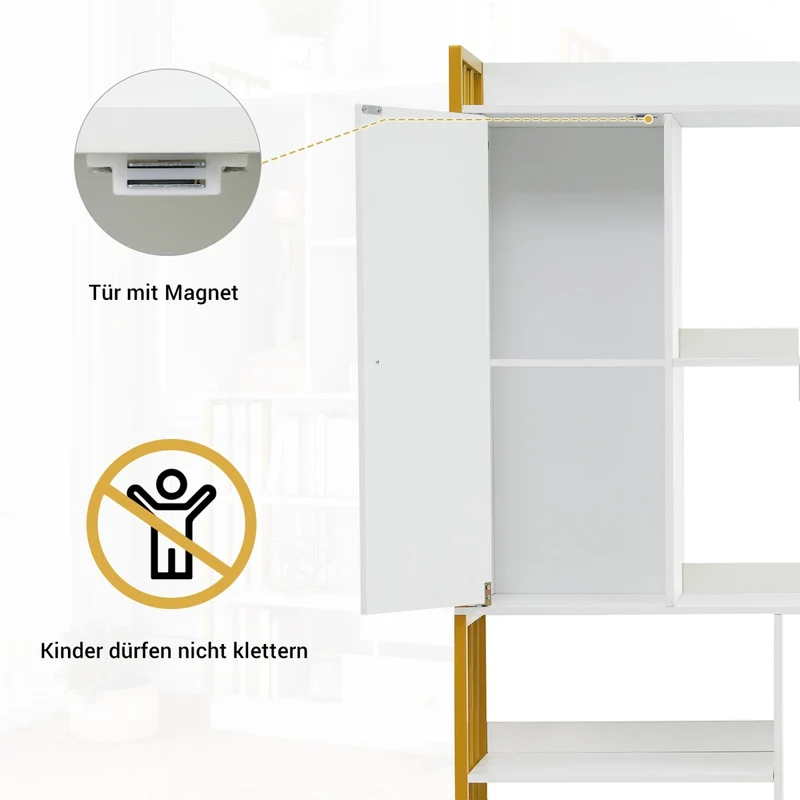 Bücherregal mit Türen und Schubladen, Stahlregal