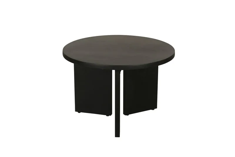 Beistelltisch ROUND / Rund / Massivholz Mango schwarz / D 40, H 30 cm oder D 60, H 41 cm