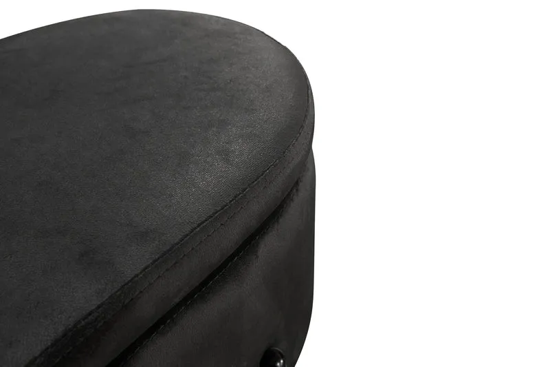 Bank NOVA / Samt dunkelgrün, grau oder schwarz / Metall schwarz pulverbeschichtet / Polsterbank mit Stauraum / B 95, H 42, T 37,5 cm