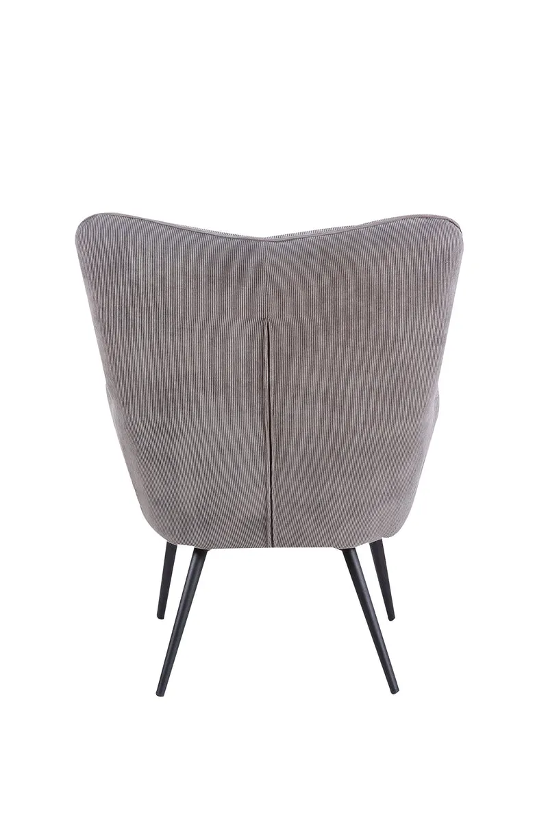 Sessel Uta / Cord grau, Samt schwarz, Webstoff dunkelgrau, Samt dunkelgrün, Webstoff sandfarben / Gestell schwarz pulverbeschichtet / Relaxsessel / Armlehnen-Sessel / B 72, H 97, T 80 cm