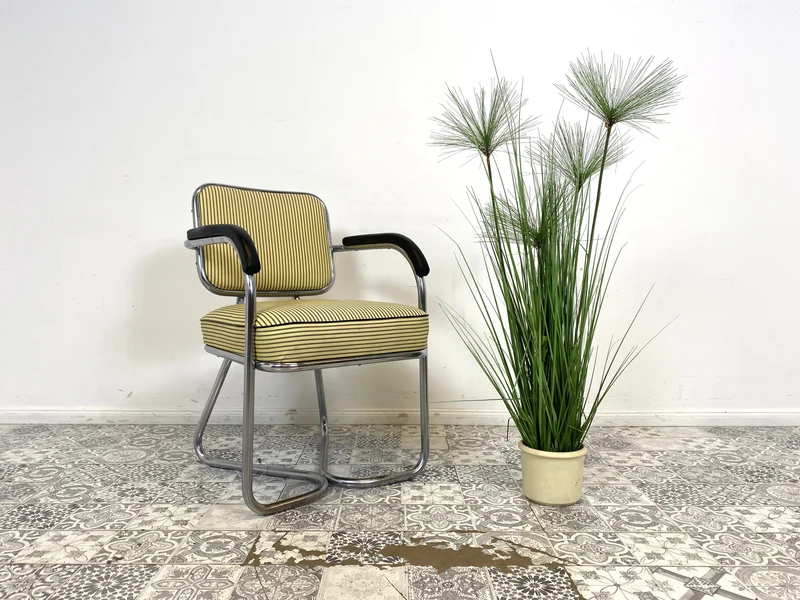 WMK Berühmter skandinavischer freitragender Stahlrohr Designersessel Attr von Fritz Hansen , 1930er Jahre