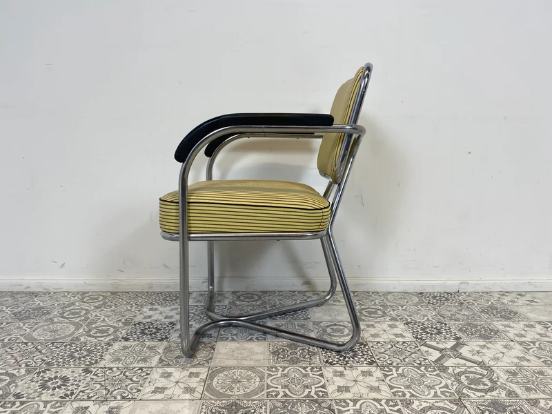 WMK Berühmter skandinavischer freitragender Stahlrohr Designersessel Attr von Fritz Hansen , 1930er Jahre
