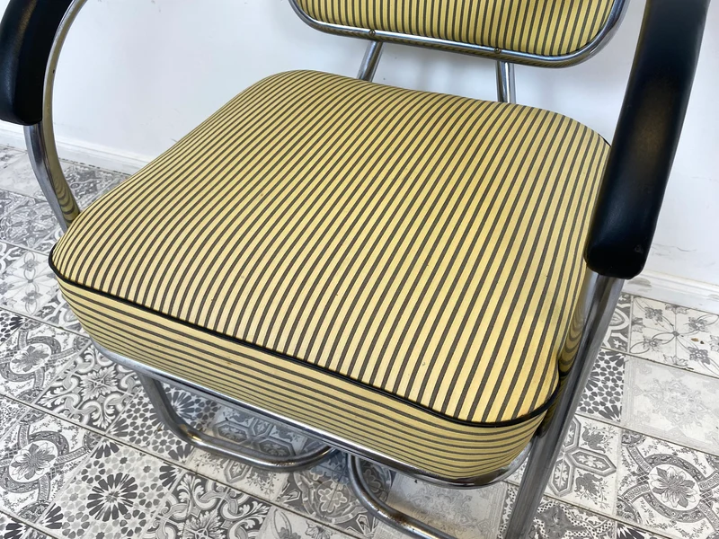 WMK Berühmter skandinavischer freitragender Stahlrohr Designersessel Attr von Fritz Hansen , 1930er Jahre