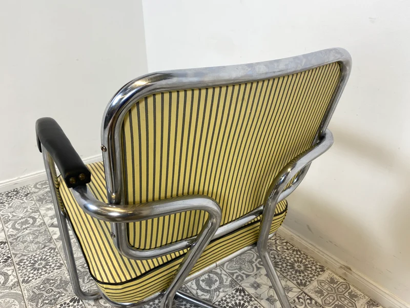 WMK Berühmter skandinavischer freitragender Stahlrohr Designersessel Attr von Fritz Hansen , 1930er Jahre