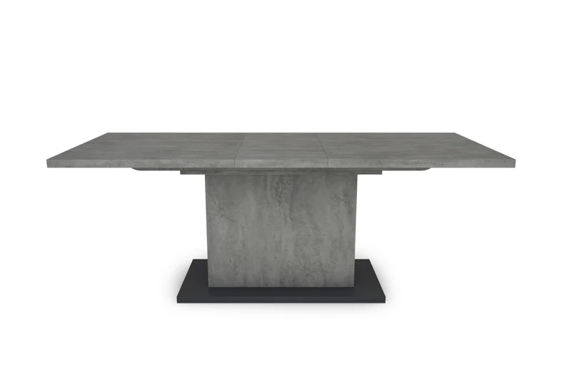 Esszimmertisch ATHEN / Light Atelier (Beton-Optik), Old Wood (Altholz-Optik) oder Artisan Eiche (Eiche-Optik) / großer Auszugstisch 160 cm bis 200 cm / Säulentisch mit Ausziehfunktion / Tisch mit Synchronauszug und Einlegeplatte / 160-200 x 90, H 75 cm