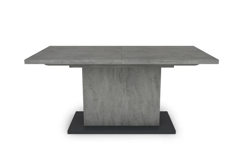 Esszimmertisch ATHEN / Light Atelier (Beton-Optik), Old Wood (Altholz-Optik) oder Artisan Eiche (Eiche-Optik) / großer Auszugstisch 160 cm bis 200 cm / Säulentisch mit Ausziehfunktion / Tisch mit Synchronauszug und Einlegeplatte / 160-200 x 90, H 75 cm