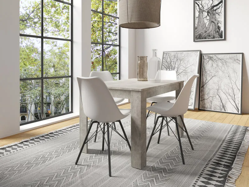 Esstisch Nepal / Moderner Küchentisch in Sonoma Eiche (Eiche-Optik), weiß oder Light Atelier (Beton-Optik) / Platzsparender Tisch / 80 x 80, H 75, 90 x 90, H 75, 120 x 80, H 75 oder 140 x 80, H 75 cm