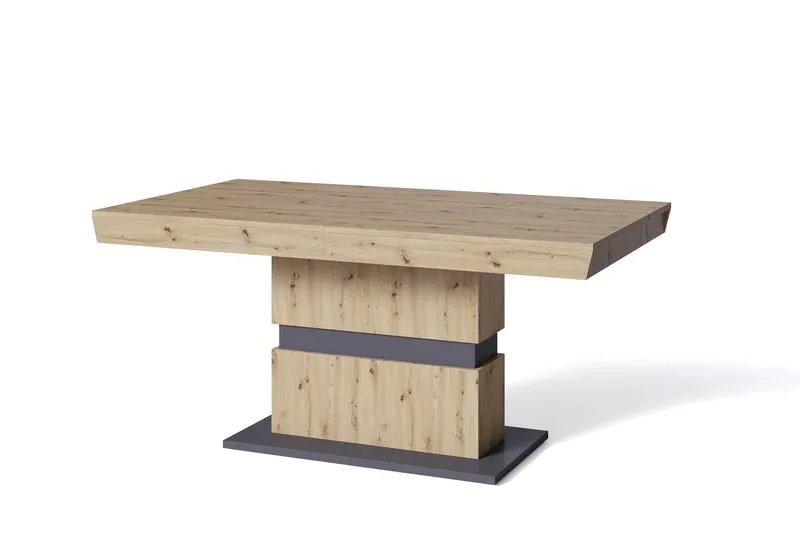 Esszimmertisch MATTHEW / Küchen-Tisch 160 cm mit Auszugsfunktion auf 215 cm / Auszugstisch Artisan Eiche, Light Atelier oder Old Wood / Esstisch ausziehbar mit Einlegeplatte / 160-215 x 90, H 75 cm