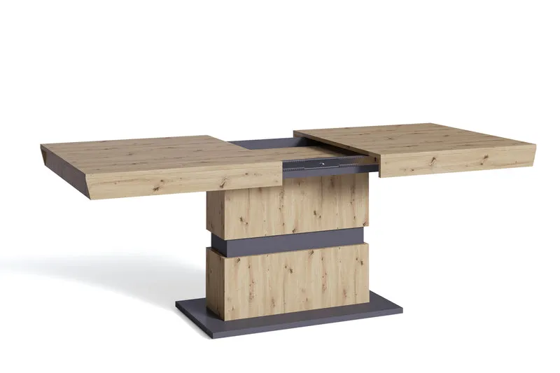 Esszimmertisch MATTHEW / Küchen-Tisch 160 cm mit Auszugsfunktion auf 215 cm / Auszugstisch Artisan Eiche, Light Atelier oder Old Wood / Esstisch ausziehbar mit Einlegeplatte / 160-215 x 90, H 75 cm