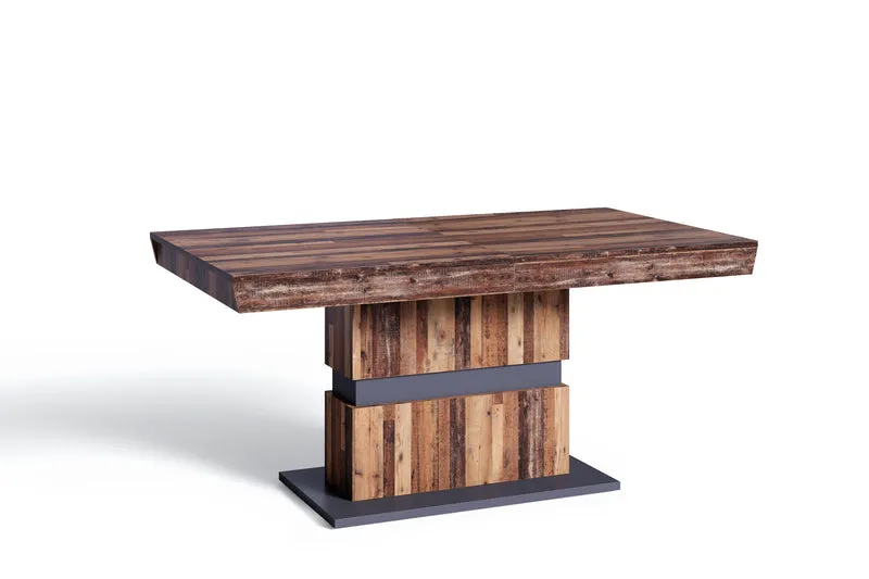 Esszimmertisch MATTHEW / Küchen-Tisch 160 cm mit Auszugsfunktion auf 215 cm / Auszugstisch Artisan Eiche, Light Atelier oder Old Wood / Esstisch ausziehbar mit Einlegeplatte / 160-215 x 90, H 75 cm