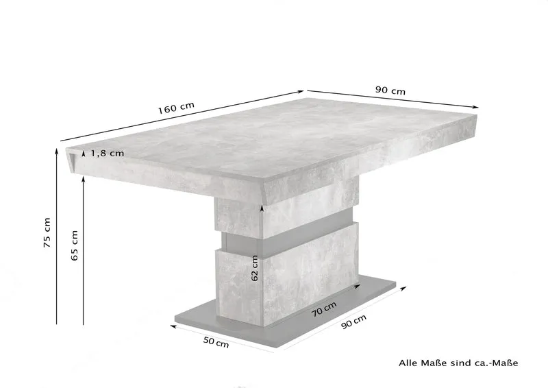 Esszimmertisch MATTHEW / Küchen-Tisch 160 cm mit Auszugsfunktion auf 215 cm / Auszugstisch Artisan Eiche, Light Atelier oder Old Wood / Esstisch ausziehbar mit Einlegeplatte / 160-215 x 90, H 75 cm