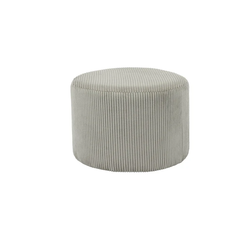 Sitzhocker in Cordoptik, Hellgrau – Ø 55 cm