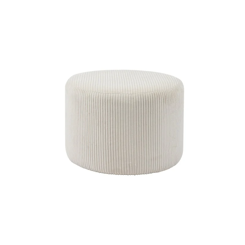 Sitzhocker in Cordoptik, Beige – Ø 55 cm