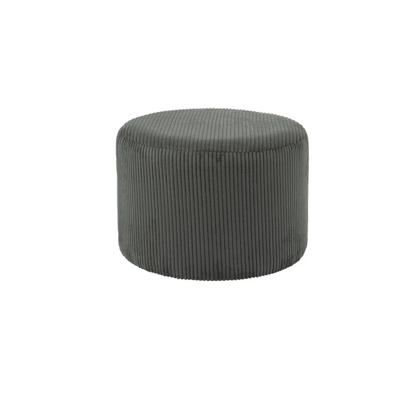 Sitzhocker in Cordoptik, Dunkelgrau – Ø 55 cm